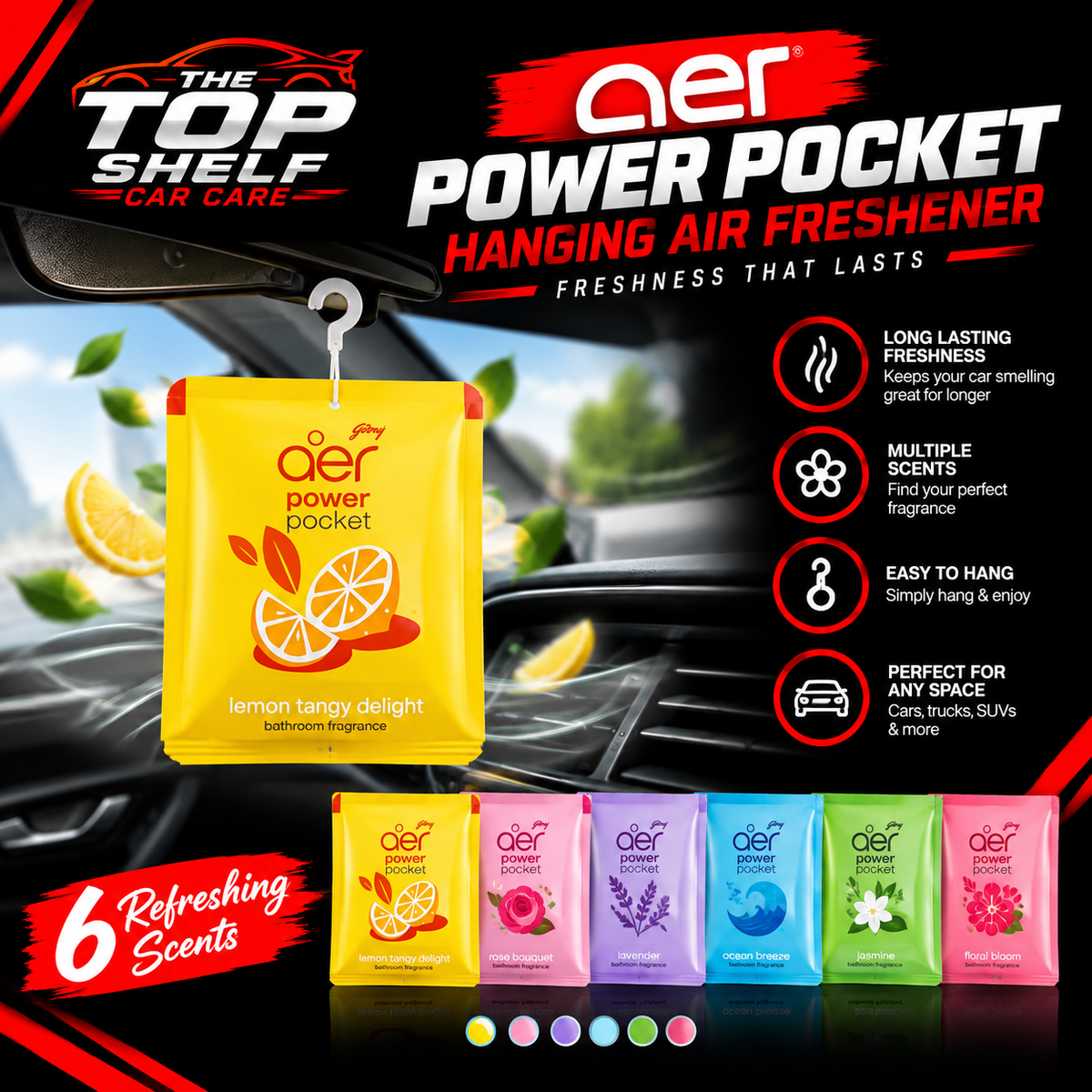 Aer Power Pocket Hanging Car Air Freshener